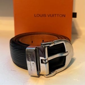 🔥 Authentic Louis Vuitton Cienture Epi Black Calf Skin Leather Belt!🔥 Size 32